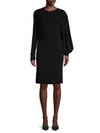 AKRIS TEXTURED BISHOP LONG SLEEVES DRESS,0400011948821