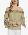 VINCE CAMUTO WOMEN'S BELL SLEEVE OFF SHOULDER BLOUSE