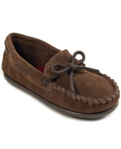 Minnetonka Kids' Toddler Boys Slip-on Moc In Dark Brown