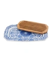 Spode Judaica Challah Tray With Wooden Insert In Blue