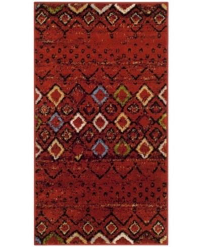 Safavieh Amsterdam Ams108 Terracotta And Multi 3' X 5' Outdoor Area Rug In Red