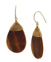 ROBERT LEE MORRIS SOHO TIGER EYE DROP EARRINGS