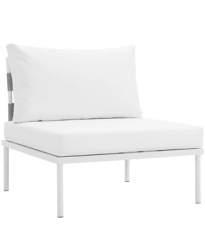 Modway Harmony Armless Outdoor Patio Aluminum Chair In White White