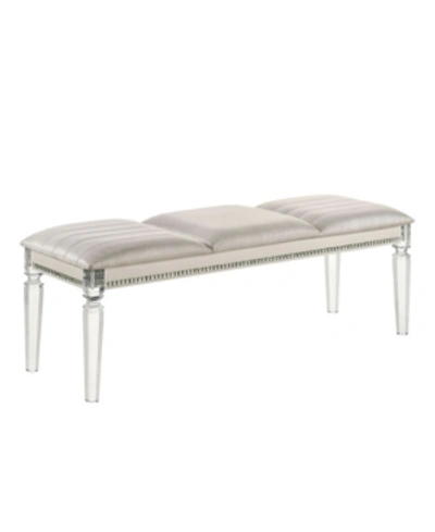 Furniture Of America Sophilia Pearl Padded Bench In Off-white