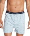 Tommy Hilfiger Men's Flag Logo Printed Cotton Boxers In Blue Crystal