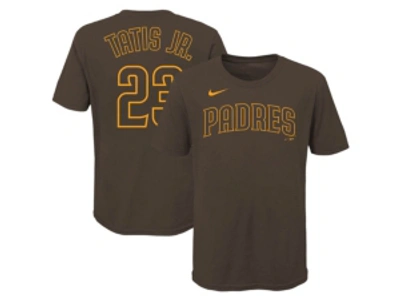 Nike San Diego Padres Men's Name And Number Player T-shirt Fernando Tatis Jr. In Chocolate