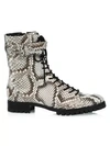 ALEXANDRE BIRMAN EVELYN PYTHON COMBAT BOOTS,0400012723317