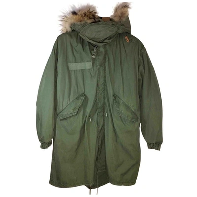 Pre-owned Barbed Green Rabbit Coat