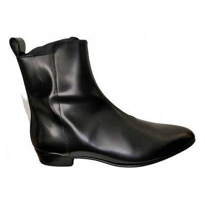 Pre-owned Saint Laurent Black Leather Boots