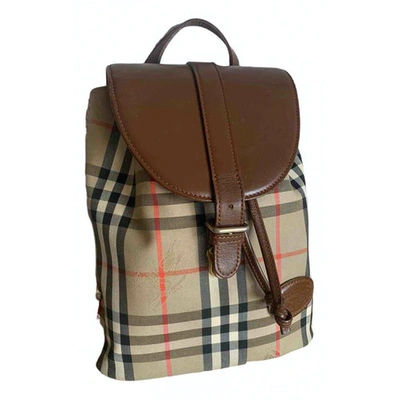 Pre-owned Burberry Beige Cloth Backpack