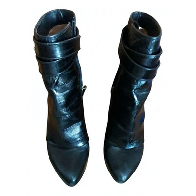 Pre-owned Givenchy Shark Black Leather Boots