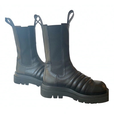 Pre-owned Bottega Veneta Black Leather Ankle Boots