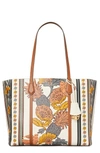 TORY BURCH PERRY PRINT LEATHER TOTE,71897