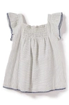 Peek Aren't You Curious Peek Louise Stripe Flutter Sleeve Top In Ivory