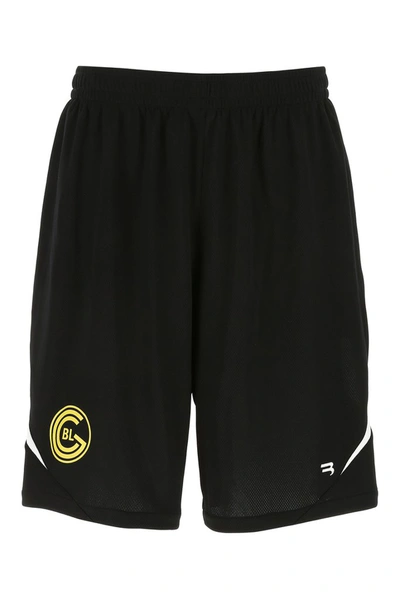 Balenciaga Black & White Mesh Soccer Shorts