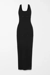 CHRISTOPHER ESBER CONVERTIBLE BUTTON-EMBELLISHED RIBBED-KNIT MAXI DRESS