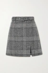 ALEXA CHUNG WHATEVER BELTED PRINCE OF WALES CHECKED TWEED MINI SKIRT