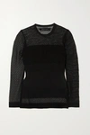 ROLAND MOURET ELLIS POINTELLE AND RIBBED-KNIT TOP