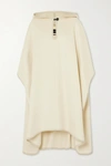 ISABEL MARANT EOWYN HOODED FAUX LEATHER-TRIMMED WOOL-BLEND CAPE