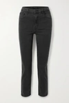 J BRAND ALMA CROPPED HIGH-RISE STRAIGHT-LEG JEANS