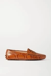 TOD'S GOMMINO CROC-EFFECT LEATHER LOAFERS