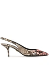 DOLCE & GABBANA SLINGBACK PYTHON-SKIN MULES