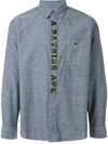 A BATHING APE EMBROIDERED LOGO BUTTON-DOWN SHIRT