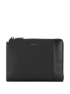BALLY ZIP-UP LEATHER CLUTCH BAG