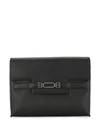 BALLY LOGO PLAQUE LEATHER CLUTCH BAG