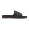 Bottega Veneta Brown Flat Pool Slides In Black