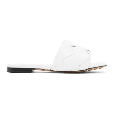 Bottega Veneta Quilted Leather Lido Flat Sandals In White