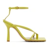 Bottega Veneta Green Strappy Stretch Heeled Sandals In Kiwi