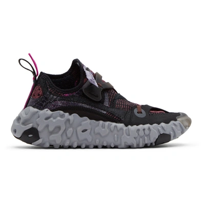 Nike Black & Pink Ispa Overreact Flyknit Sneakers