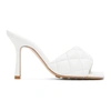 BOTTEGA VENETA WHITE PADDED HEELED SANDALS