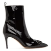 VALENTINO GARAVANI BLACK VALENTINO GARAVANI VLOGO PATENT STILETTO BOOTS