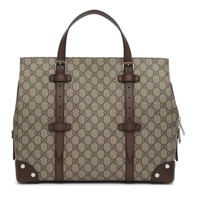 Gucci Brown Gg Weekender Tote In 8358 Beebo