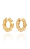 All Blues Women's Almost Earrings Thick Carved Vermeil In Gold