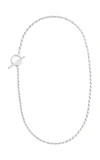 ALL BLUES WOMEN'S ROPE SHORT STERLING SILVER THIN NECKLACE,816832