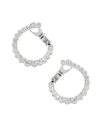 HEARTS ON FIRE AERIAL REGAL 18K WHITE GOLD & DIAMOND FRONT-FACING SMALL HOOP EARRINGS,400011213638