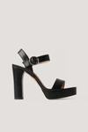 NA-KD PLATFORM HIGH HEEL SANDALS - BLACK