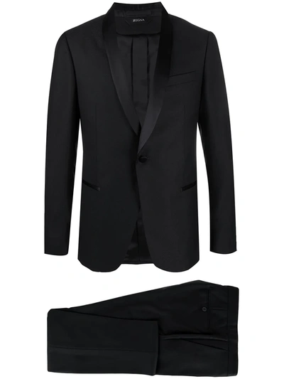 Z Zegna Shawl Lapel Tuxedo In Black