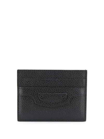 Balenciaga Neo Classic Grained Leather Cardholder In Black