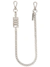 Dsquared2 Icon Faceted Chain Keyring In Silver