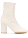 Acne Studios Women's Bathy Square-toe Leather Ankle Boots In White