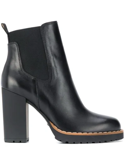 Hogan High-heel 100mm Ankle Boots In Black