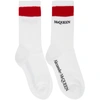 ALEXANDER MCQUEEN ALEXANDER MCQUEEN WHITE AND RED LOGO SOCKS