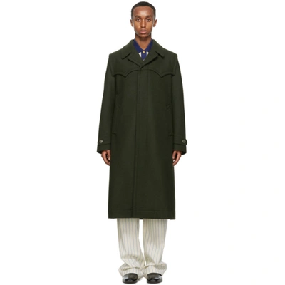 Gucci Green Wool Tailored Loden Coat