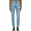 GUCCI BLUE RIPPED ECO WASHED JEANS