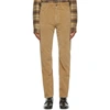 GUCCI BROWN WASHED VELVET CORDUROY TROUSERS