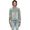 AMIRI AMIRI INDIGO DENIM PATCH SCARVES TRUCKER JACKET